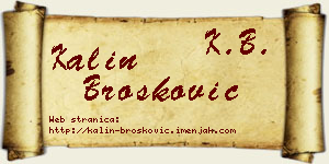 Kalin Brošković vizit kartica